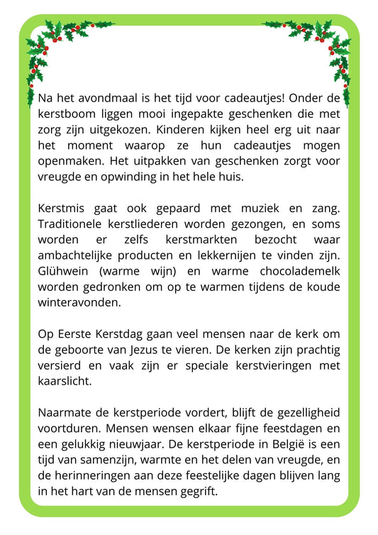 Begrijpend lezen - Kerstmis - Gevorderd