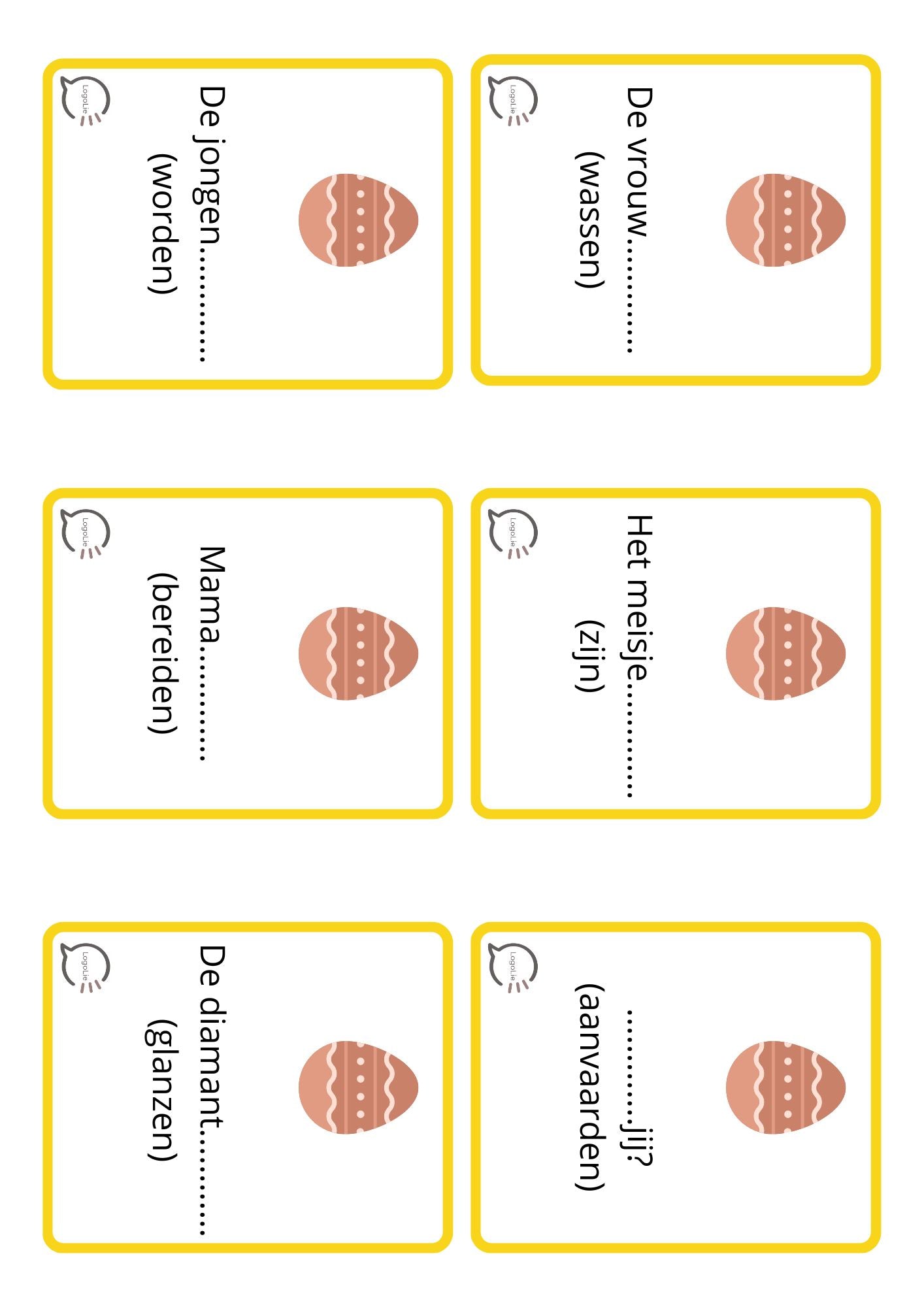 Spelling - Werkwoorden Tegenwoordige Tijd - Paaseieren Verzamelen