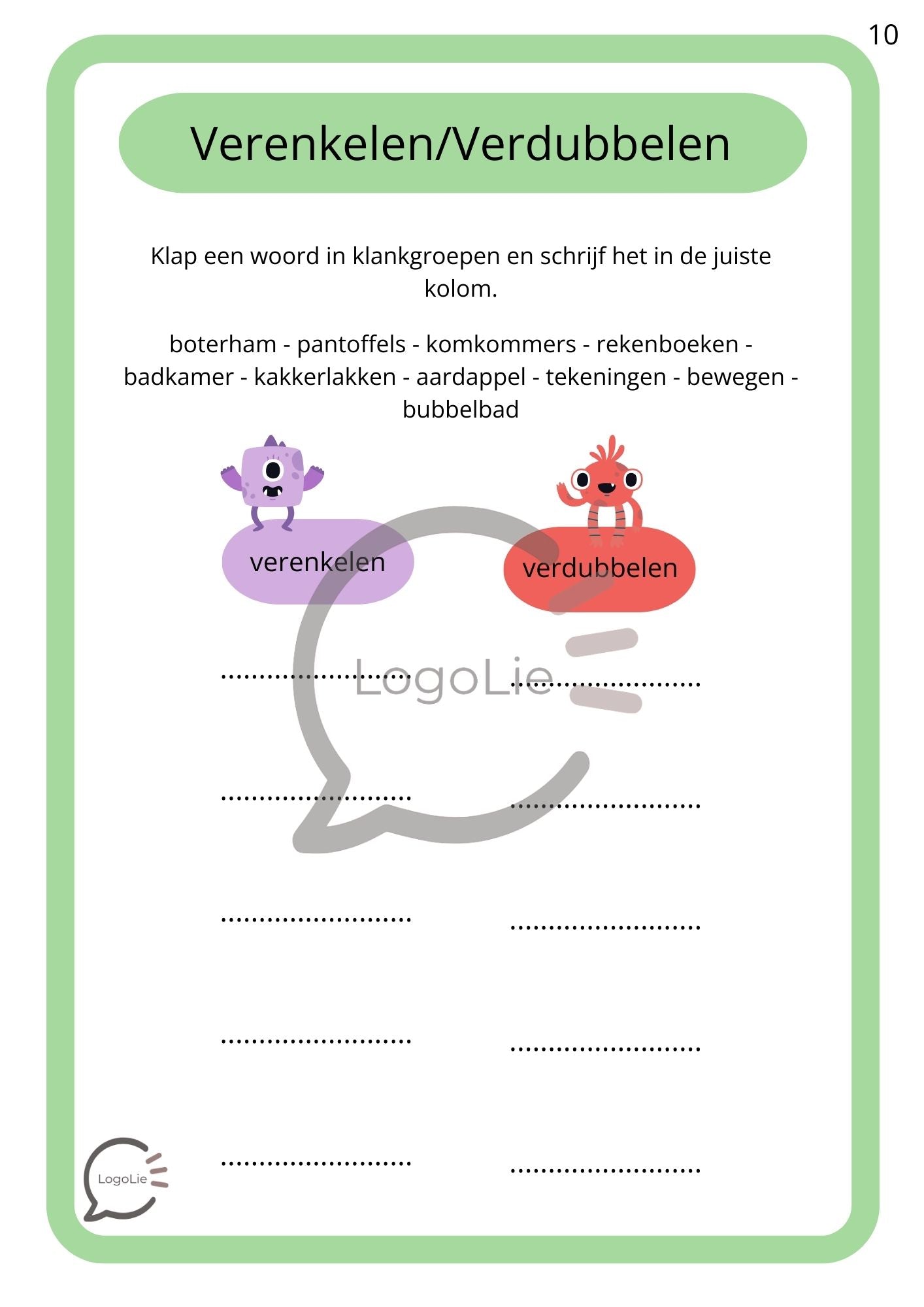 Spelling - Verenkelen & Verdubbelen - Werkbundel - Spelletjes