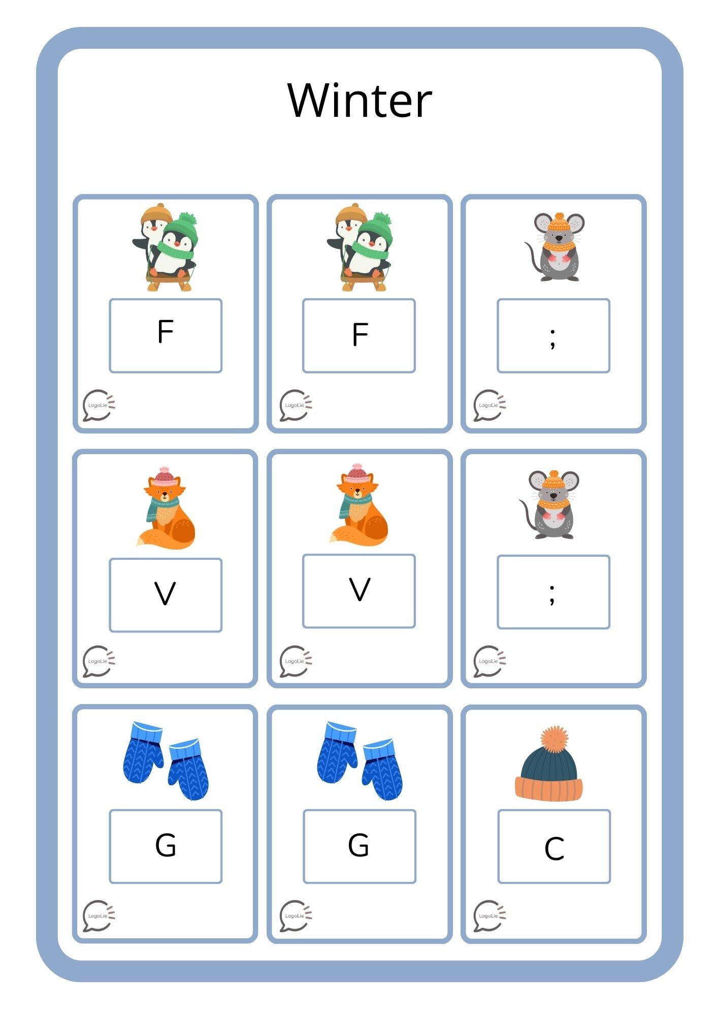 Memory Typ10 - Per seizoen - Alle letters