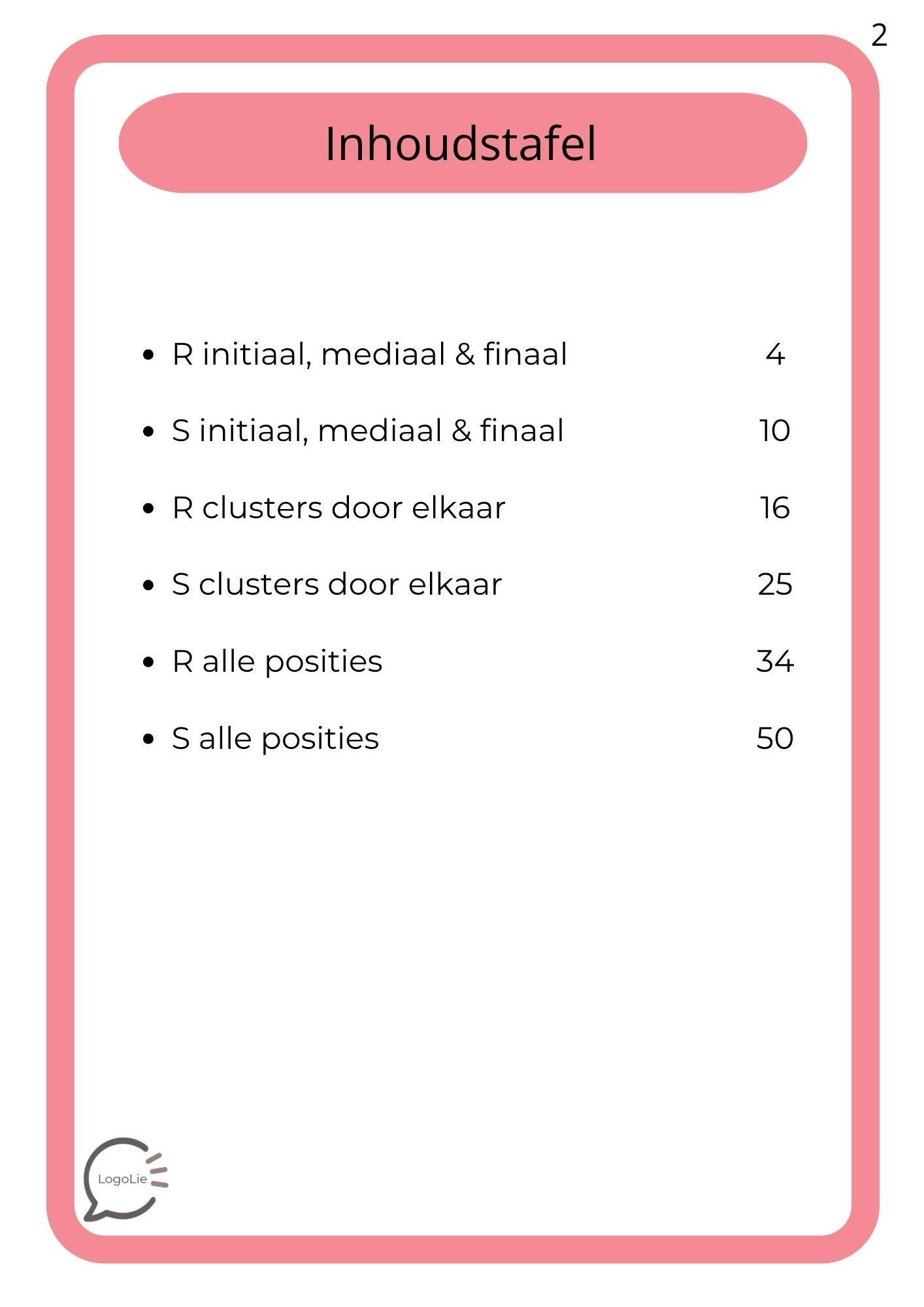 Zomerbundel - Articulatie - R en S