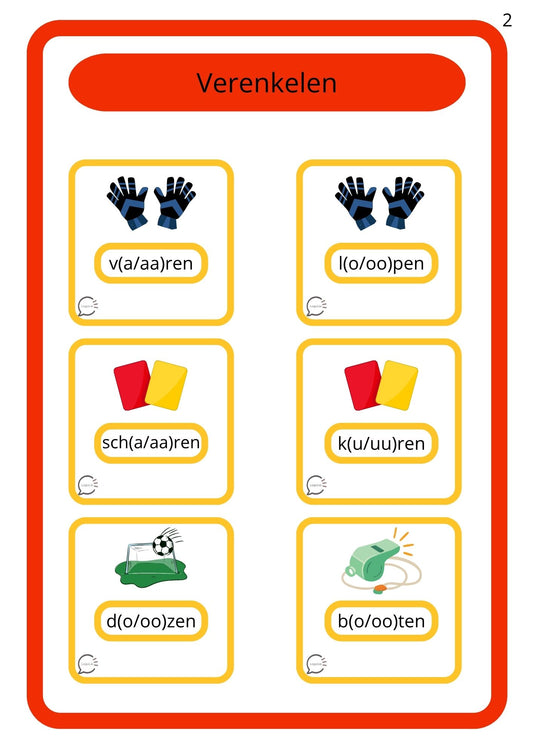 WK-Spelletjes - Spelling - Verenkelen & Verdubbelen
