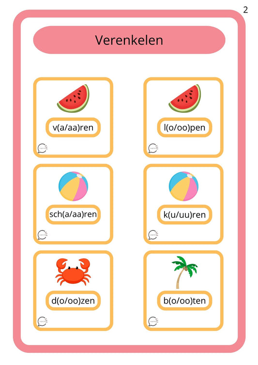 Zomerspelletjes - Spelling - Verenkelen & Verdubbelen