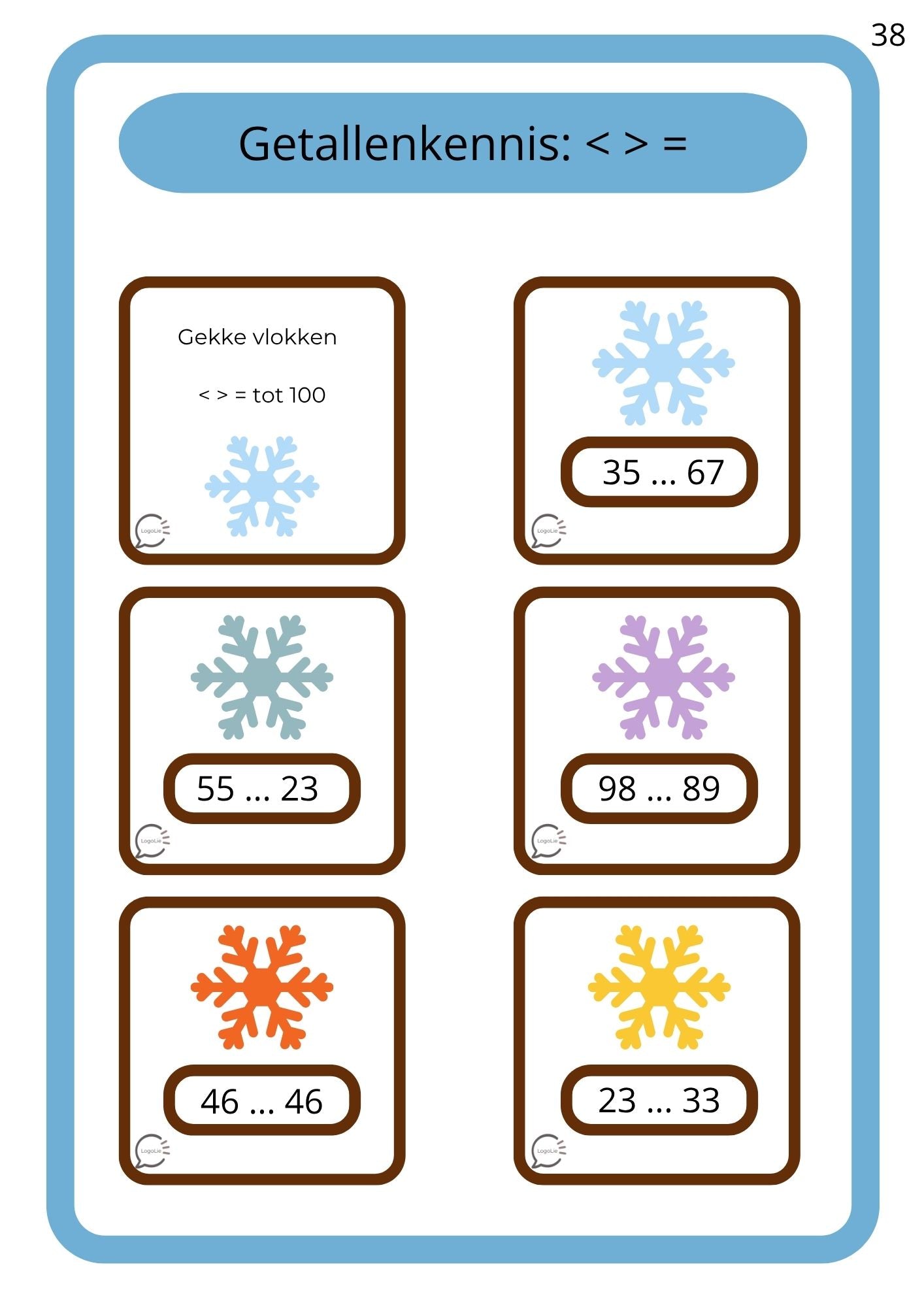 Winterspelletjes - Rekenen - Tot 100