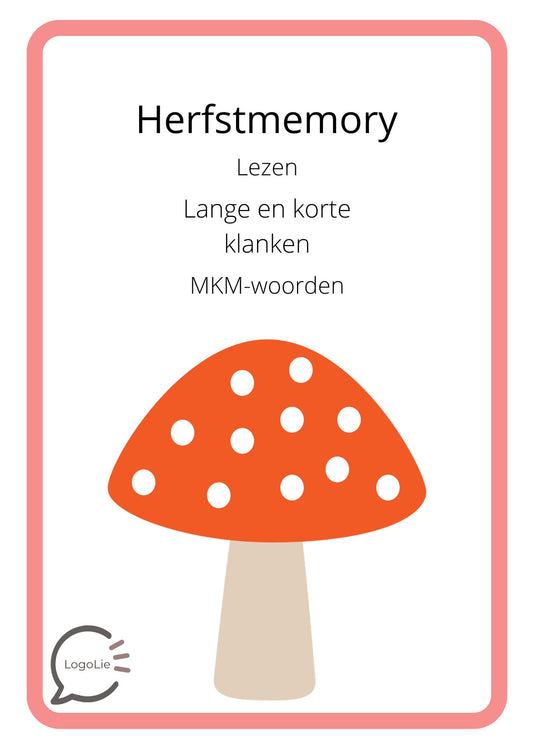 Herfstmemory lezen MKM lange en korte klanken