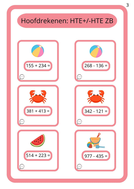 Zomerspelletjes - Rekenen - Tot 1000