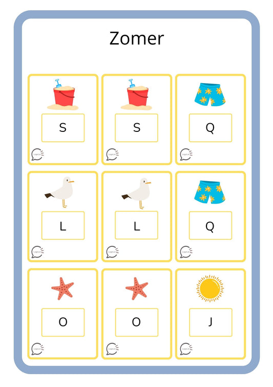 Memory Typ10 - Per seizoen - Alle letters