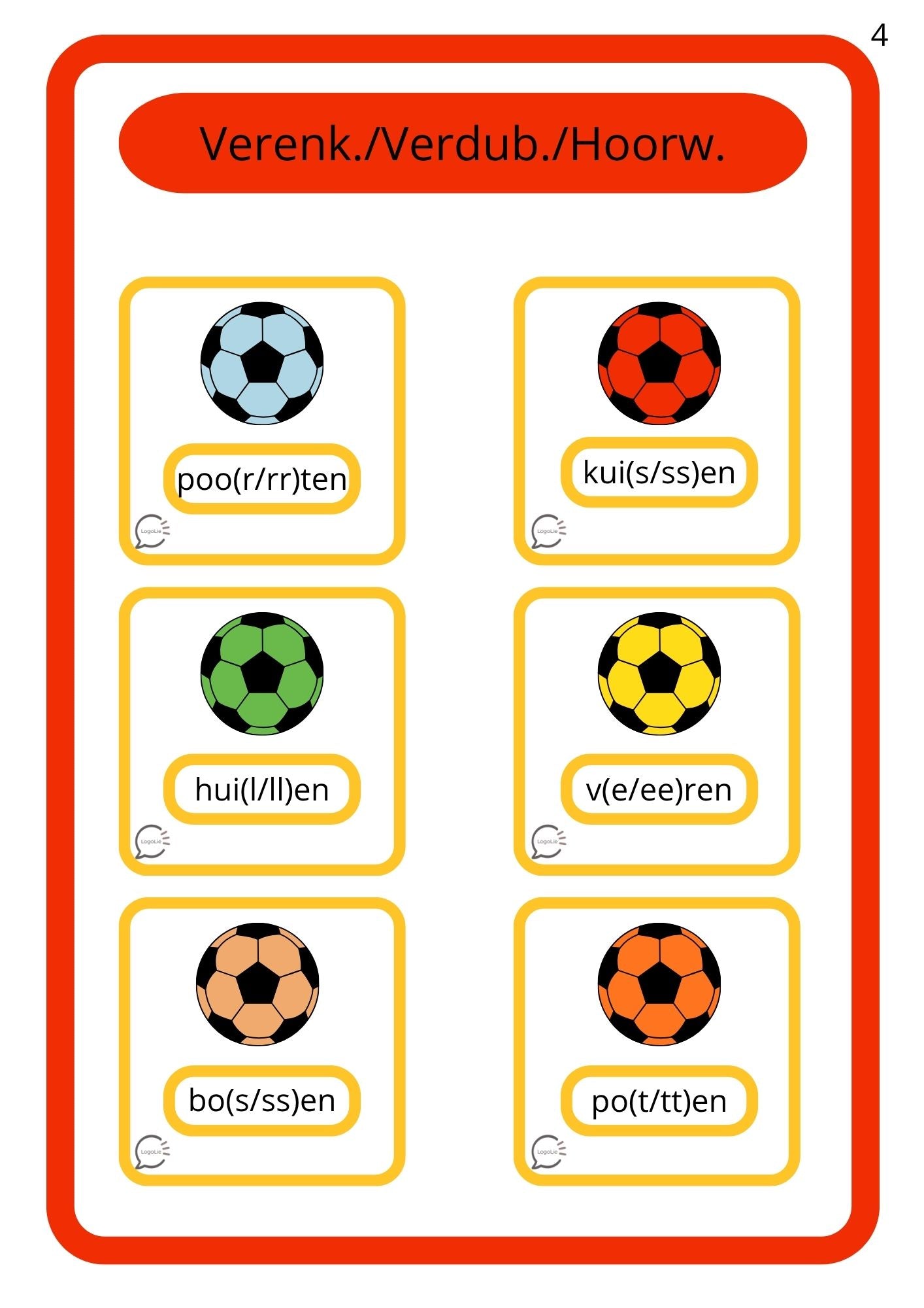 WK-Spelletjes - Spelling - Verenkelen & Verdubbelen