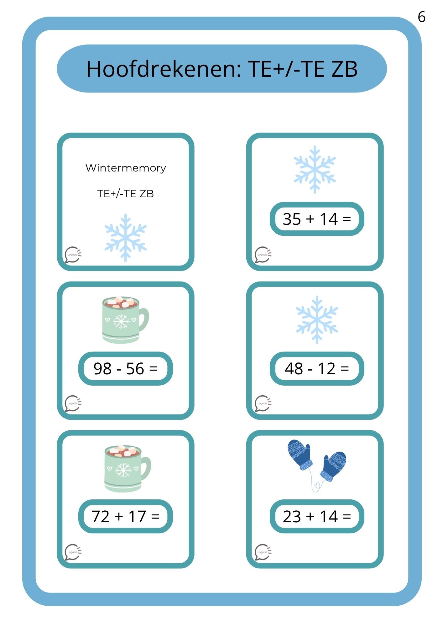 Winterspelletjes - Rekenen - Tot 100