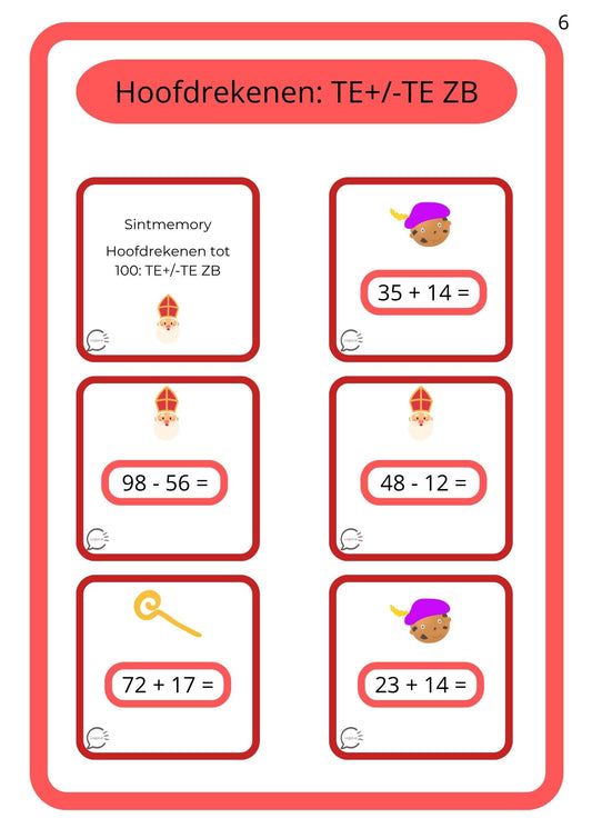 Sintspelletjes - Rekenen - Tot 100